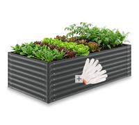 Tectake Blomma Raised Bed, Galvanized, Various Sizes 200 X 100 X 62 Cm - Anthracite
