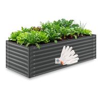 Tectake Blomma Raised Bed, Galvanized, Various Sizes 200 X 80 X 62 Cm - Anthracite