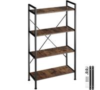 tectake Bookcase Leeds 4 Shelves in Brown TECTAKE Brown
