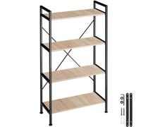 Tectake Leeds Bookcase w/ 4 Shelves - Brown, Brown