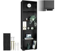 tectake Bookshelf, With 5 Shelves Lexi in Black TECTAKE Black