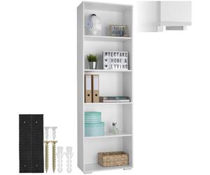 Tectake Bookshelf Lexi - Bookcase With 5 Shelves - White