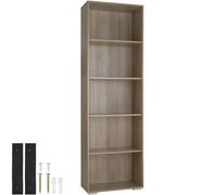 Tectake Lexi Bookcase w/ 5 Shelves - Brown, Brown