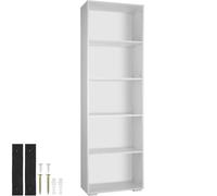 Tall Bookshelf | 5 Shelf Wall Bookcase Narrow Corner Oak black children adult