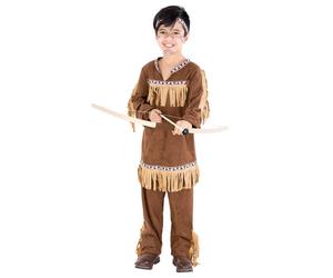 tectake Boy's Blackbird Native American Costume in Brown | Size: 12-14 Years TECTAKE Brown 12-14 Years