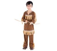 tectake Boy's Blackbird Native American Costume in Brown | Size: 8-10 Years TECTAKE Brown 8-10 Years