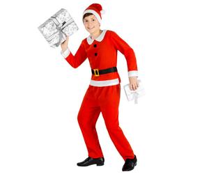 tectake Boy's Little Santa Costume in Red | Size: 6-7 Years TECTAKE Red 6-7 Years