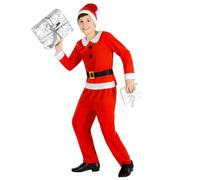 tectake Boy's Little Santa Costume in Red | Size: 8-10 Years TECTAKE Red 8-10 Years