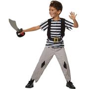 tectake Boy's Pirate Costume | Size: 5-6 Years TECTAKE Multicolor 5-6 Years