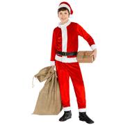 tectake Boy's ' St. Nick Costume in Red | Size: 8-10 Years TECTAKE Red 8-10 Years