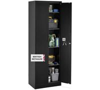 Tectake Brandon Filing Cabinet, Magnetic Closure, Adjustable Shelves - Per Piece - Black