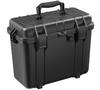 TecTake® Universal Hard Case, Shock-Resistant, Dust- & Waterproof Box with Foam Inlays, Carry Handle, Snap Closures & Seal Ring, Padlock-Compatible - 41x22x34cm Camera Case & Tool Box for Equipment