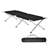 tectake Camp Bed in Black TECTAKE Black