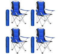 Heavy Duty Padded Folding Camping Directors Chair with Cup Holder Portable blue