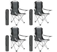 Tectake 4 Camping Chairs - Padded - Grey