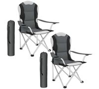tectake Camping chair - padded seat with carry bag in Grey | Size: Single TECTAKE Grey Single