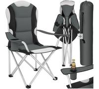 Tectake Camping Chair With Folding Frame, Padded Seat And Carry Bag - Grey - Per Piece