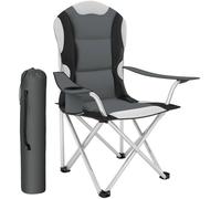 Tectake Camping Chair - Padded Seat With Carry Bag - Grey - Per Piece