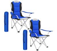 Heavy Duty Padded Folding Camping Directors Chair with Cup Holder Portable blue