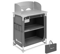 Tectake Camping Kitchen - Foldable With 2 Compartments, Aluminium Frame - Grey
