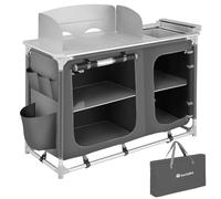 tectake Camping Kitchen With 4 Compartments in Grey TECTAKE Grey