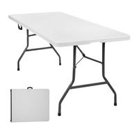 Tectake Camping Table - Foldable With Carry Handle - White