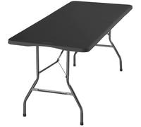 tectake Camping Table Panja Folding, Weatherproof, with Carrying Handle in Dark Grey TECTAKE Dark Grey