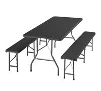 Tectake 1 Camping Table Set Panja Foldable, Weatherproof, Seats 8 - Anthracite