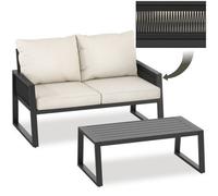 tectake Garden Furniture Set Capri in Black | Size: 2 Seater TECTAKE Black 2 Seater