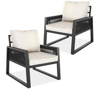 tectake Garden Furniture Set Capri in Black | Size: 2 Seater TECTAKE Black 2 Seater
