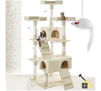 TecTake Cat Tree with Sisal Scratching Posts - Beige