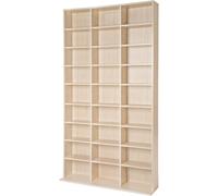 Tectake Cd Shelf Unit Christel - 27 Compartments For Up To 1080 Cds - Beech