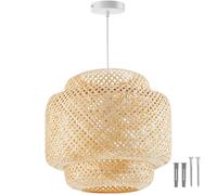 tectake Lignea Lux Bamboo Ceiling Light - Size: 39 x 40 x 40cm - Brown - Wilko