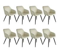 Tectake Accent Chair Marilyn With Armrests Set Of 8 - Cream