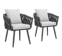 tectake Chair Set Of 2 Lugano in Dark Grey | Size: 2 Seater TECTAKE Dark Grey 2 Seater