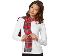 tectake Checked Snowman Scarf in Red TECTAKE Red One Size