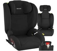 tectake® Child Car Seat with i-Size Approval (ECE R129), ISOFIX & Side Impact Protection, Booster Seat with 3-Point Belt, Baby & Toddler Car Seat, Suitable from 100-150 cm Tall, Max. 36 kg - Black