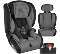 tectake® Child Car Seat with i-Size Approval & Side Impact Protection, Booster Seat with Adjustable Headrest, 5-Point Harness & Washable Cover, Baby & Toddler Car Seat for 76-150 cm Tall - Dark Grey
