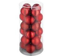 tectake Christmas Baubles - 24-piece Set In Red TECTAKE Red
