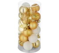 tectake Christmas Baubles - 24-piece Set In White & Gold TECTAKE White
