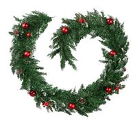 Tectake Christmas Garland - Artificial, With Baubles, Pine Cones And Berries - Red/green