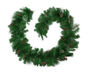 Tectake Christmas Garland - Artificial With Pine Cones And Berries, 2.7 M - Red/green