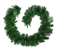 tectake 403316 Christmas Garland with Pinecones & Lifelike Needles, Xmas Decoration Tree, Wedding Birthdays Party, 270 cm, Green