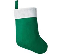 tectake Christmas Stocking - Classic Design, Practical Hanging Loop, In Soft Felt Look in Green TECTAKE Green One Size