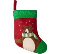 tectake Christmas Stocking - With Cuddly Bear Graphic, Hanging Loop & Large Capacity TECTAKE Multicolor