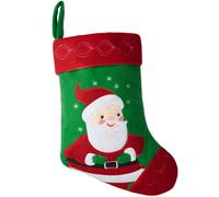 tectake Christmas Stocking - With Santa Clause Graphic, Hanging Loop & Large Capacity in Green TECTAKE Green One Size