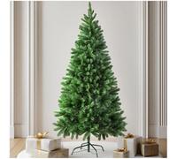Tectake® Christmas Tree in Rich Green with Metal Stand, Bushy Christmas Tree with Realistic Branches, Natural and Artificial Pine Tree, Fall Safety and Allergy-Safe Christmas Decorations - 180 cm
