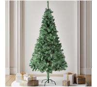 Tectake® Christmas Tree with Metal Stand & Bushy Branches, Realistic, Natural and Artificial Pine Tree, Fall Safety and Allergy Safe Christmas Decorations, Green Christmas Tree - 180 cm