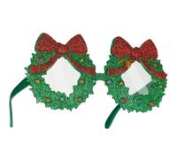 Christmas Wreath Glasses with Bow Costume Accessories Adult Carnival Xmas