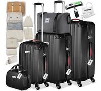Tectake Cleo Hard-Shell Luggage Set With Tsa Lock And Luggage Scale - Black